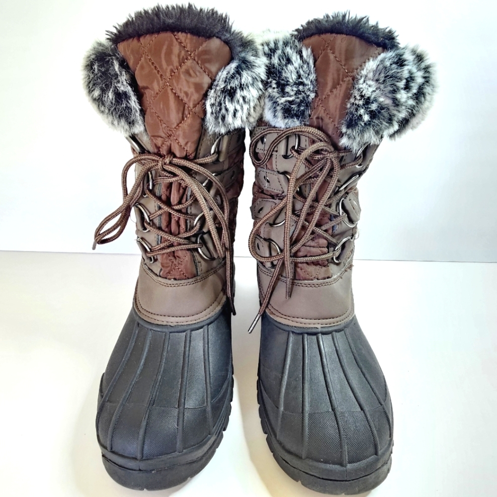 Women's Faux Fur Winter Outdoor Snow Hiking Gorpcore Boots Size 7.5-8